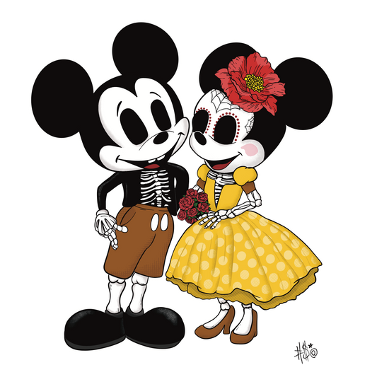 Mickey & Minnie Skeleton Sticker