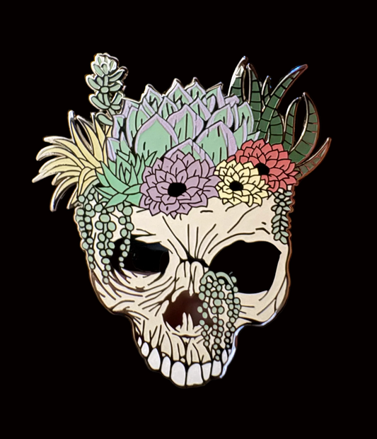 Floral Skull Pin